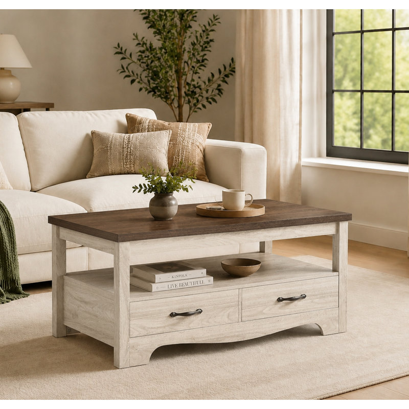 Callison Single Coffee Table, Brown/White