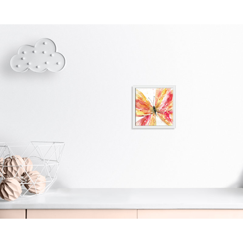 «Butterfly Flying II», art encadré, H 12 po x l 12 po x P 1,18 po, Cadre blanc