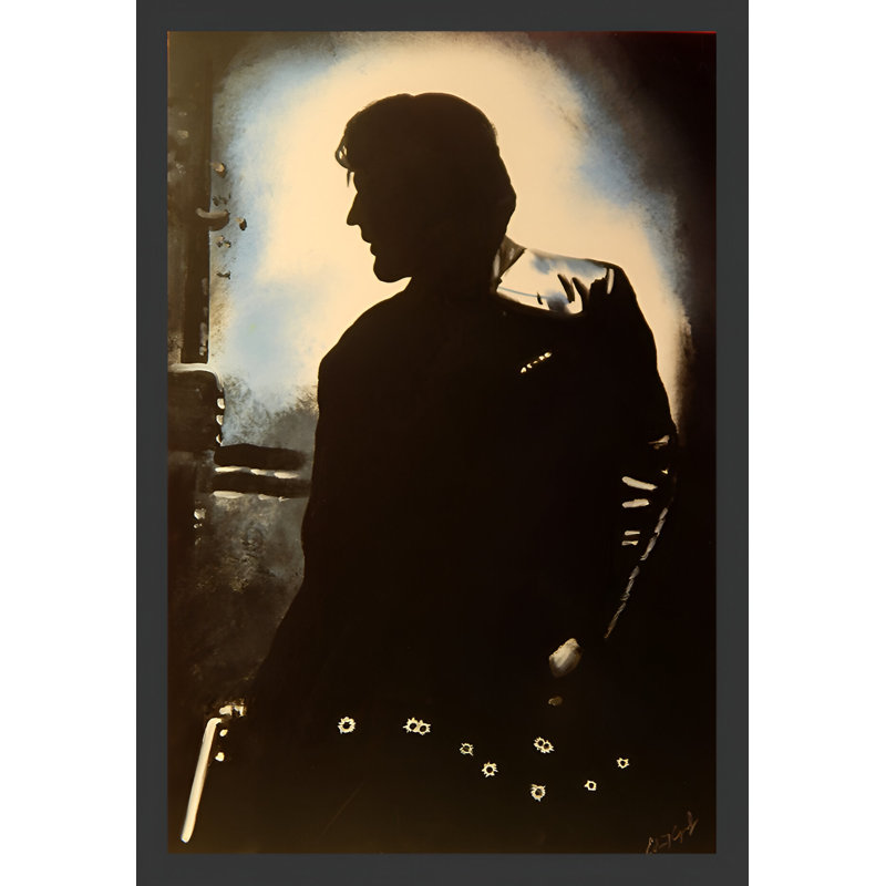 «Carlitos Way», reproduction de peinture acrylique, H 10 po x l 8 po x P 1 po, Papier avec cadre noir, Pas de tapis