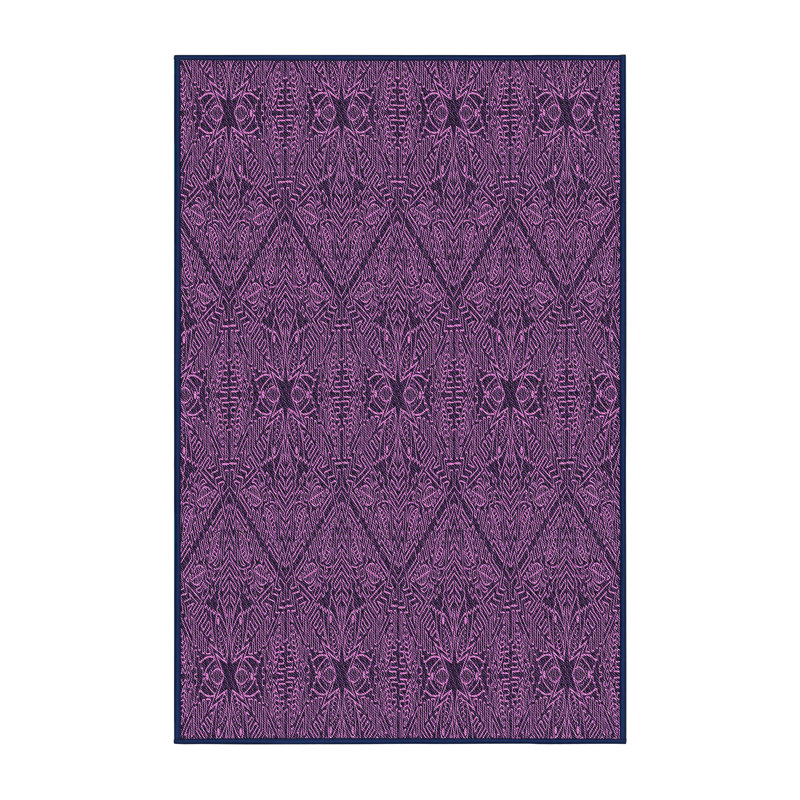 Tapis 100% mauve lavable à la machine 2989, Rectangle 2 pi x 4 pi