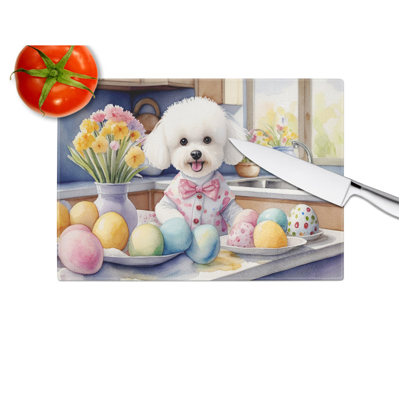 Planche à découper en verre Decorating Bichon Frise