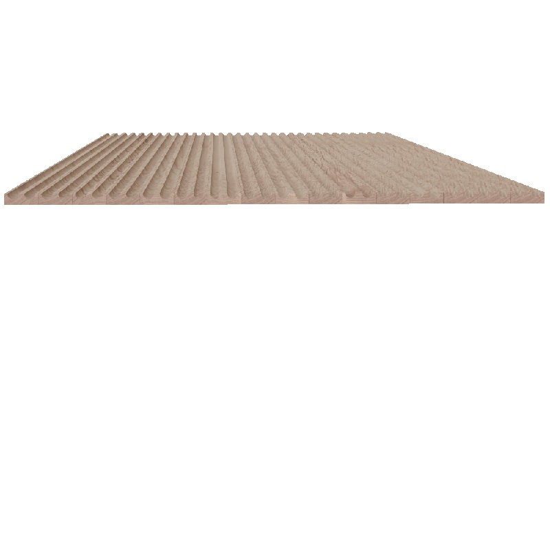 1/4" Cove-Cut Solid Tambour (.25" T), 24" W X 46" L - Cherry, Red Oak
