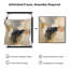 Très grand art mural imprimé sur tissu - Composition abstraite neutre avec accents or noir et gris doux pour le salon ou la chambre à coucher - «Assemblage requis du cadre (cadre non fini)»-129758713