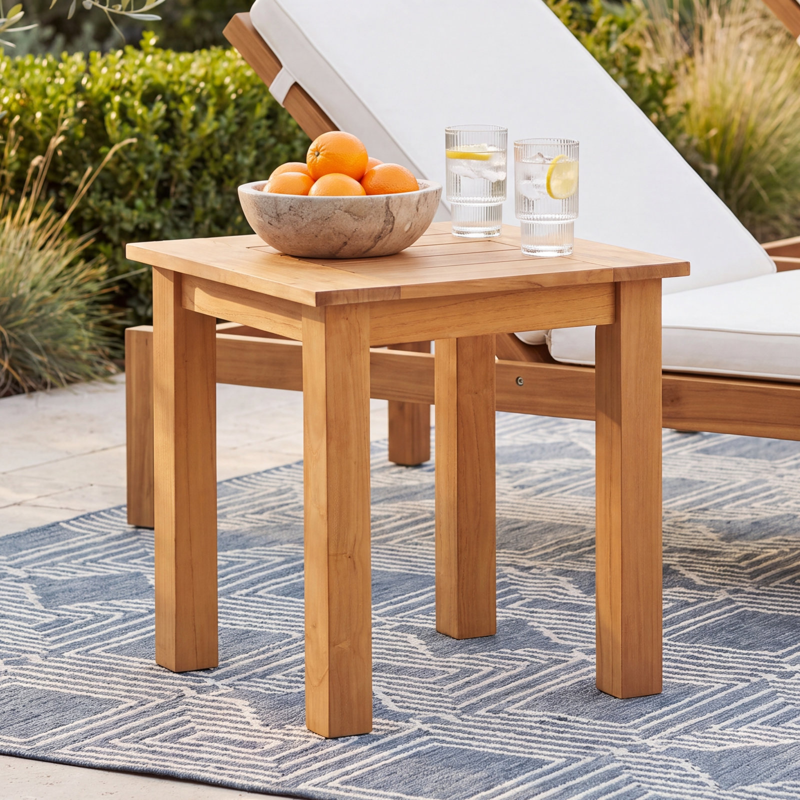 Echols 20" Teak Patio Side Table