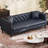 81" Leather Couch, Handmade Button Tufted 3 Seater Sofa, Chesterfield Sofa with Deep Seat-2135252219