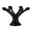 Métal, P 13 po, mains tenant un chandelier, noir