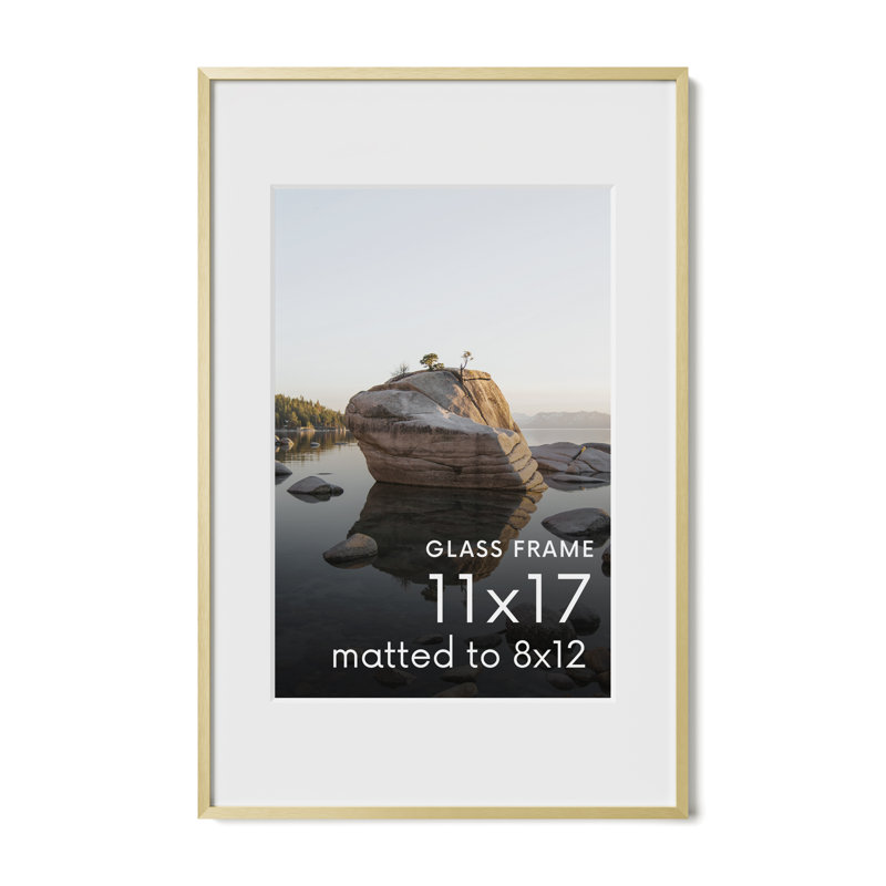 Gold Aluminum 11x17 Picture Frame with Glass