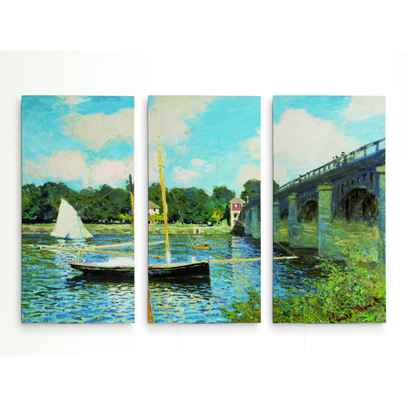 « japanese foot bridge » de qualité supérieure par claude monet, reproduction d’image multi-pièces sur toile