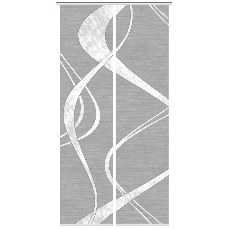 Paulin Semi Sheer Curtain Panel Pair, Grey