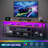 Media Console TV Stand with LED Lights & Charging Station, Storage Shelves Entertainment Center for Living Room & Bedroom-1850145873-1850145878