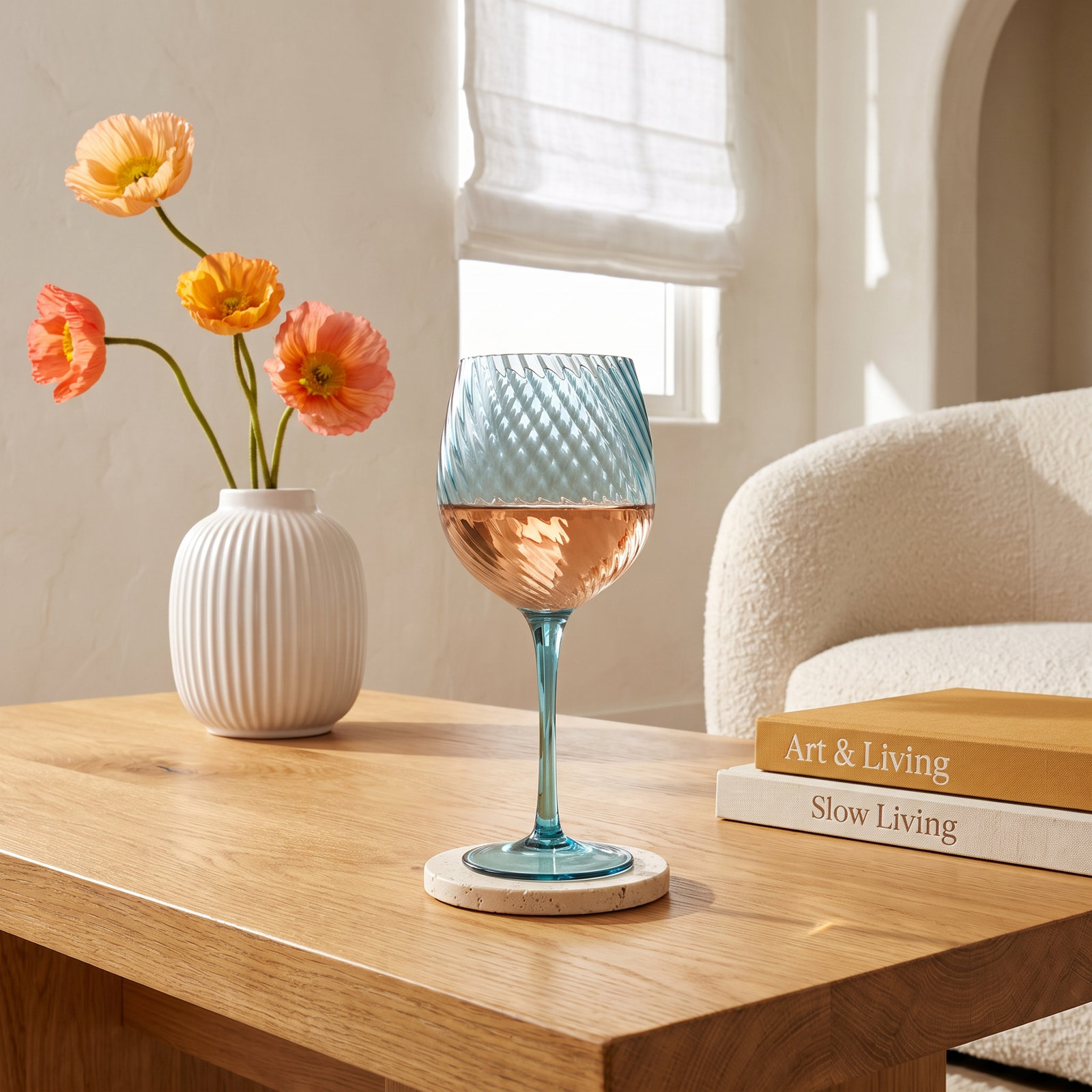 Bonnie Red Wine Glass, Blue