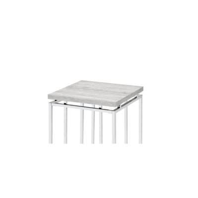 Chafik Natural Oak & Chrome Finish End Table