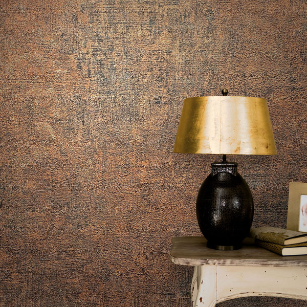 Williston Forge Yang 10.05m x 53cm Textured Matte Wallpaper Roll ...