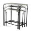 Ensemble de 3 tables d'appoint en métal galvanisé, utilisables comme tables de chevet à la maison ou comme support pour plantes sur une terrasse, base en fer, 7,2 kg, trois tables gigognes pour entrée, structure, surface.