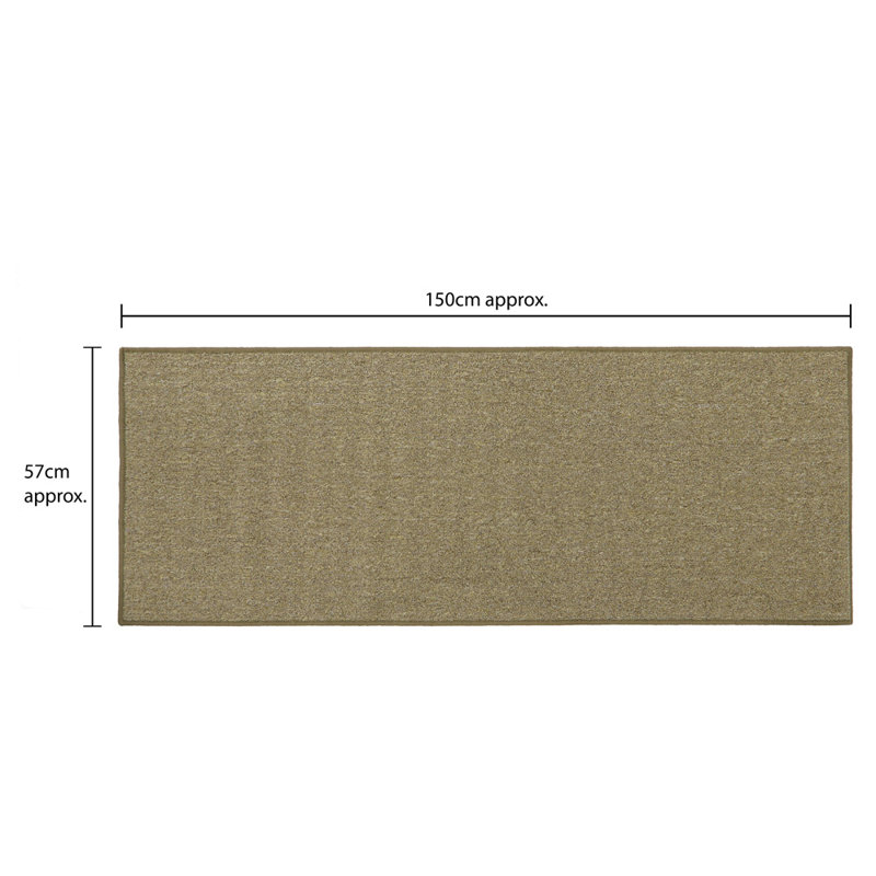 Non-Slip Indoor Doormat, Brown, Rectangle W57 x L150 cm