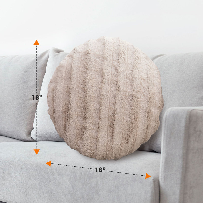 Housse et insert de coussin de sol en fausse fourrure, Sable