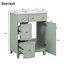 Armoire de salle de bain avec lavabo en céramique, 2 tiroirs, 1 porte-11904986