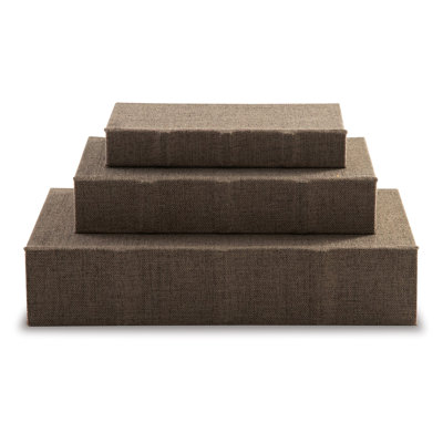 Ensemble de 3 boîtes de rangement en lin, doublure en velours Jolly Decor