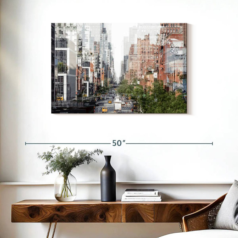 Abstraction urbaine de Sirci, bâtiments de Manhattan, H 24 po x l 36 po