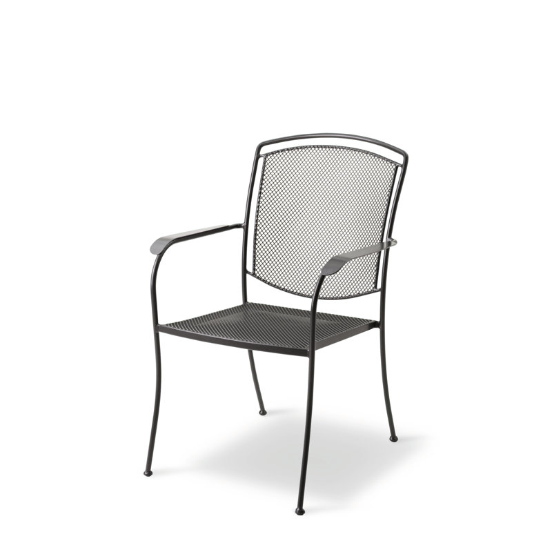 Henley 7-Piece Black Wrought Iron Mesh Outdoor Dining Set
