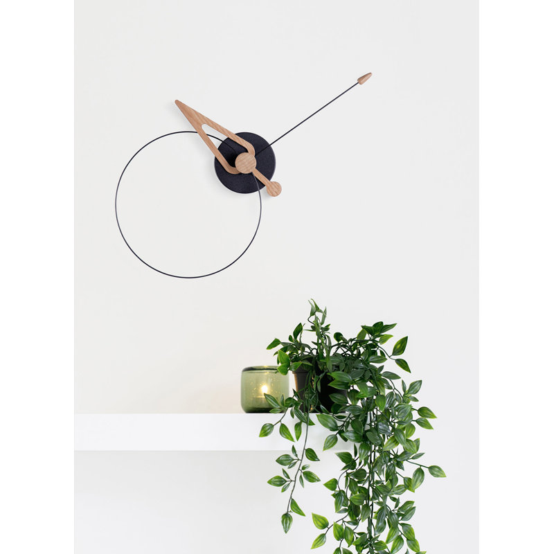 Solid Wood, Fibreglass Analog Wall Clock, Black Oak