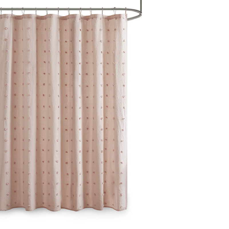 Rideau de douche, coton, jacquard en coton, 70 po x 72 po, rose, motif jacquard, 1 pièce, Rose