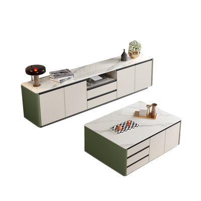 Meuble télé et table basse sur pied