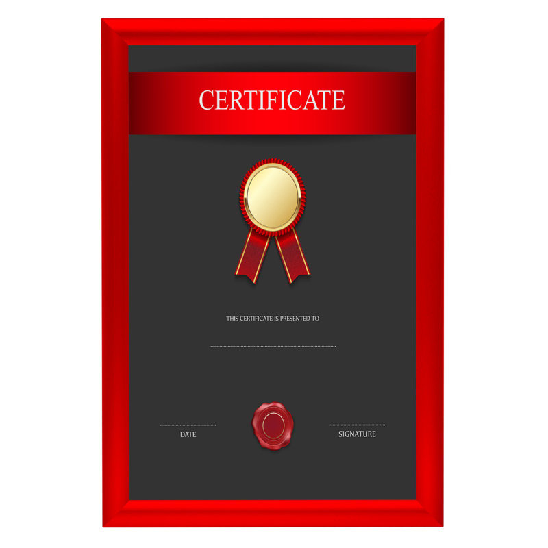 Cadre photo simple en métal, Rouge, 11 po x 17 po