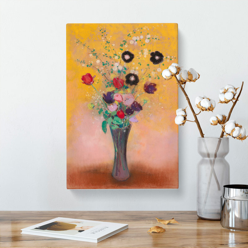 Vase of Flowers Vol.9 by Odilon Redon - Wrapped Canvas, 91cm H x 60cm W x 3cm D