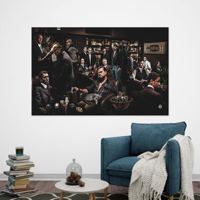 Famous Gangsters Printed Canvas: Modern Graphic Man Cave Decor,1P Wrapped Canvas
