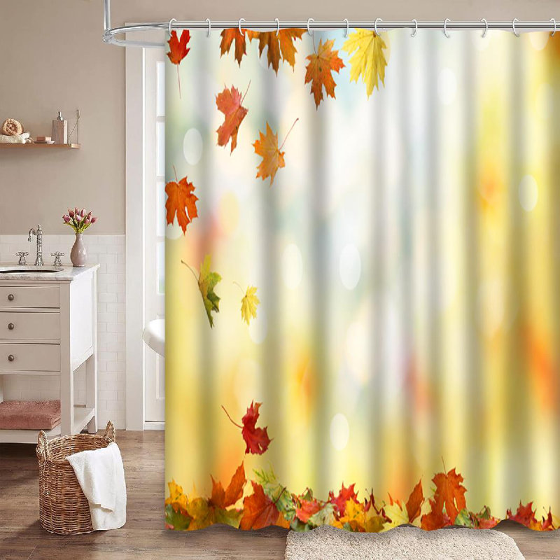 Rideau de douche avec 12 crochets Autumn, L 72 po x l 72 po