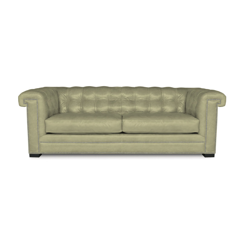 Surrey Leather Sofa, Ivory (Cartier), Espresso