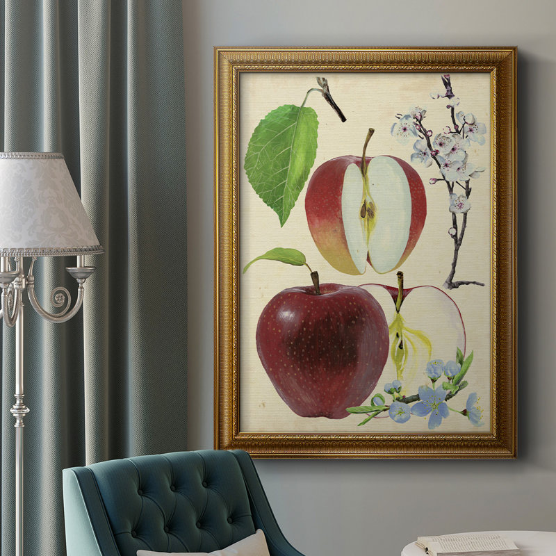 Étude de pommes et de fleurs II Étude de pommes et de fleurs II - Peinture sur toile encadrée, H 36 po x l 24 po x P 2,5 po