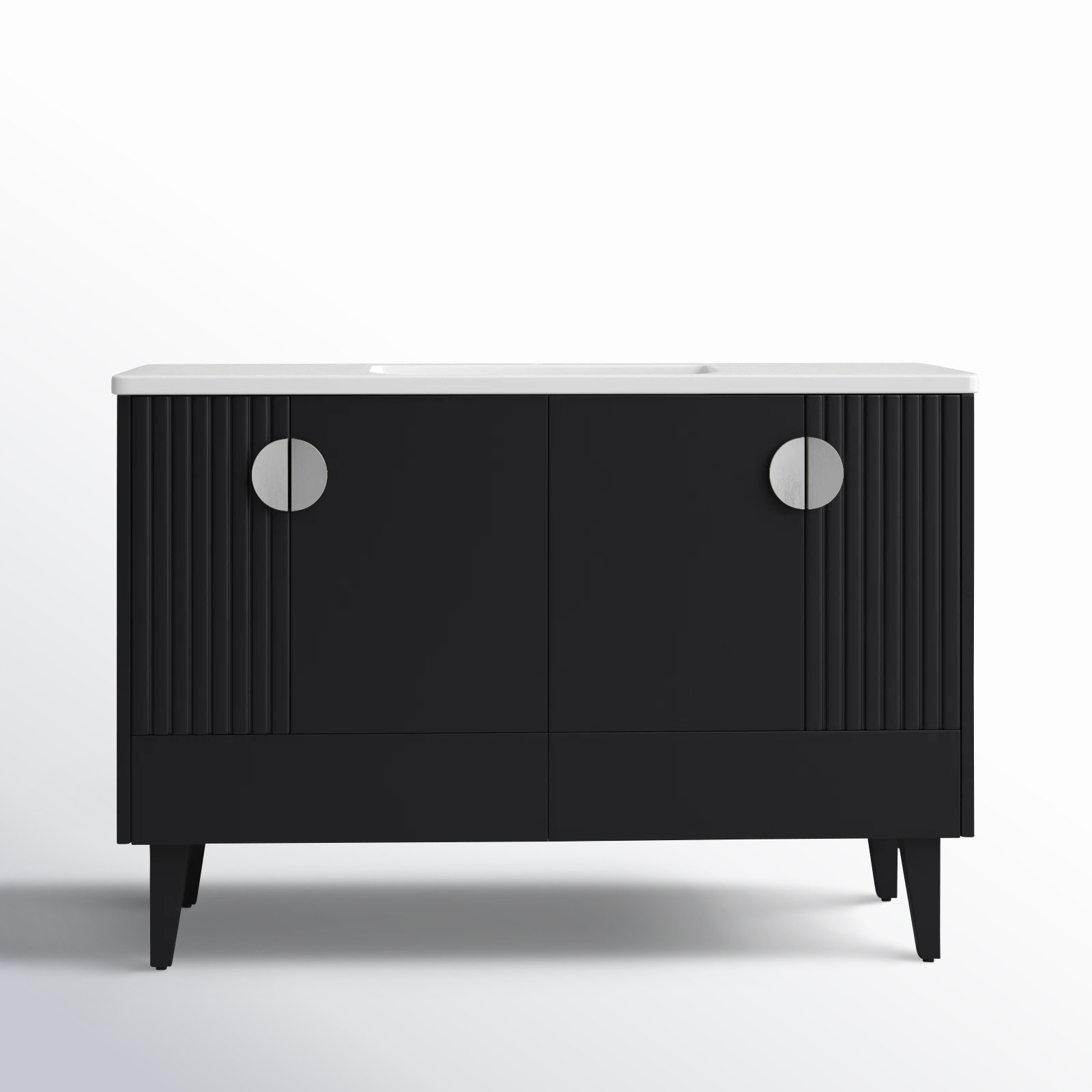 Saimah 48'' Single Bathroom Vanity, Polished Chrome, Black