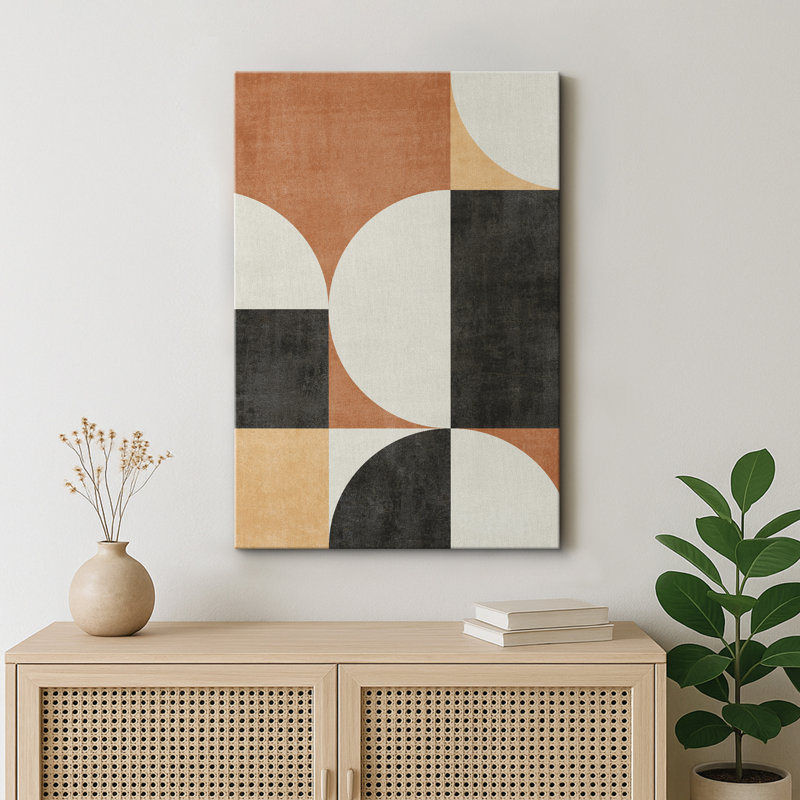 Style Mid-Century des années 1960, collage de style Mid-Century abstrait géométrique minimaliste, formes d'art Boho
