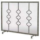 Quatrefoil Iron Fireplace Screen