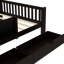 Lit double avec tableau noir, tablettes et tiroirs - Tête de lit à tableau compact, tiroirs de rangement, tablettes