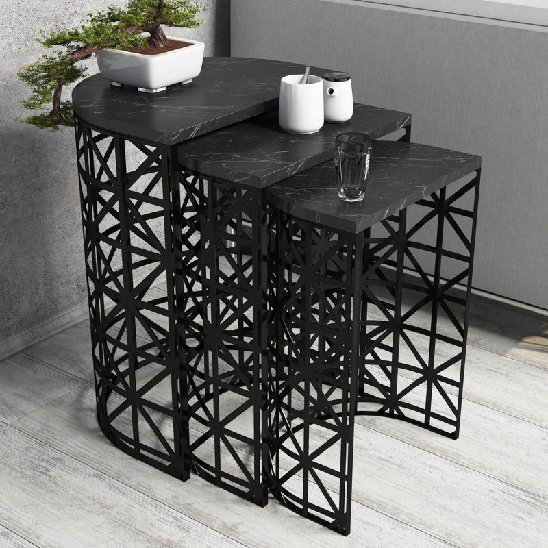 Manzella Frame Nesting Tables, Black