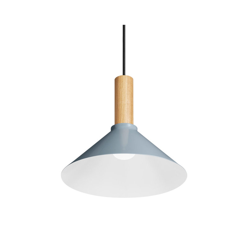 Emblem 1 - Light Pendant, 12" H x 14" W x 14" D, White Oak, Gray Blue
