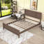 Lit plateforme en bois avec tête de lit et lattes-991636044-991636041