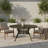 59'' Round Cast Aluminum Outdoor Dining Table with Woven Cut-Out Top