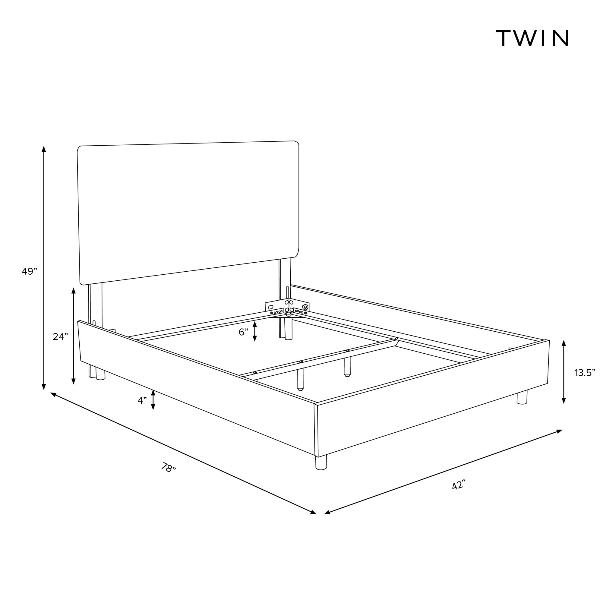 Atoll Upholstered Bed, Milsap Navy Sustain Tweed, Twin