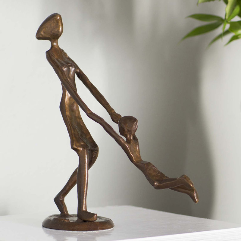 Zylstran Mother Swinging Child Bronze Sculpture
