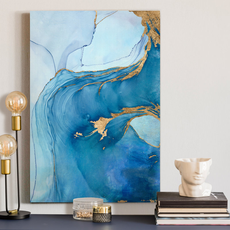 «Gold and Gray Exploration IX», reproduction d'art sur toile, H 27 po x l 18 po x P 1 po