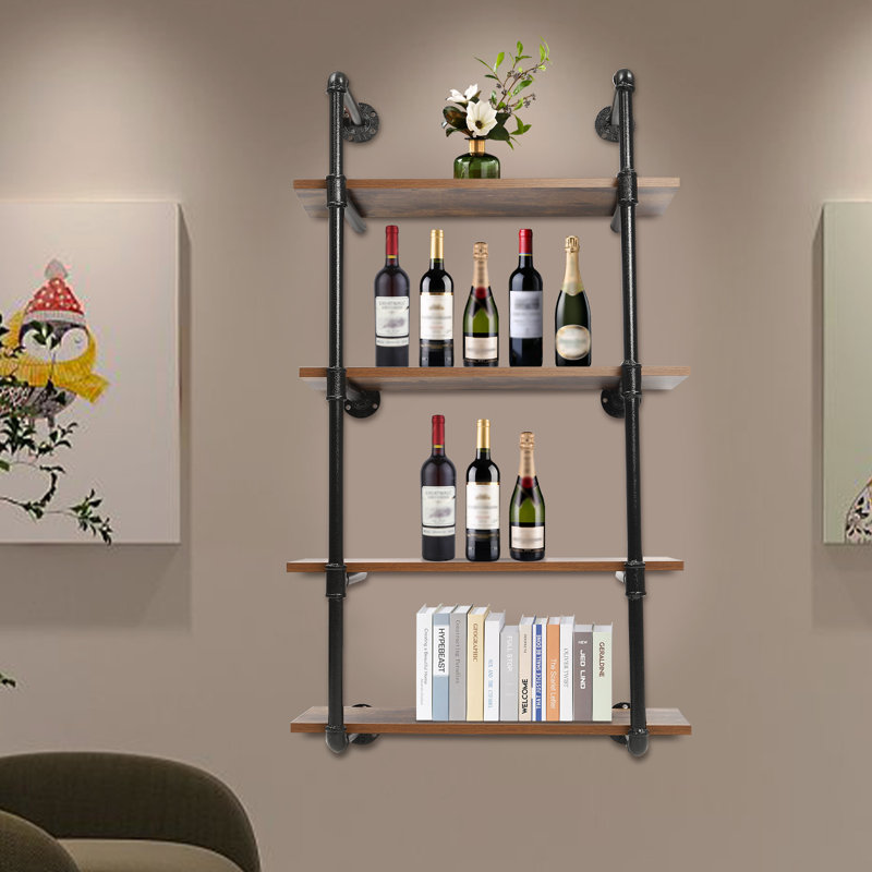 Jacarious 4 Tiered Floating Shelf, 43.2" H x 24" W x 9.8" D