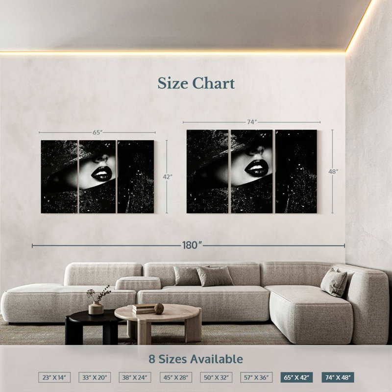 Shuttleworth Chic Black Lips, 42" H x 65" W