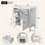 Ensemble de meuble-lavabo autoportant 30 po avec lavabo supérieur, meuble-lavabo moderne avec 2 tiroirs et un tiroir basculant, meuble-lavabo autoportant avec miroir et meuble-lavabo simple