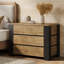 Table de chevet 35,5 po à 3 tiroirs, grande table de chevet pour chambre à coucher