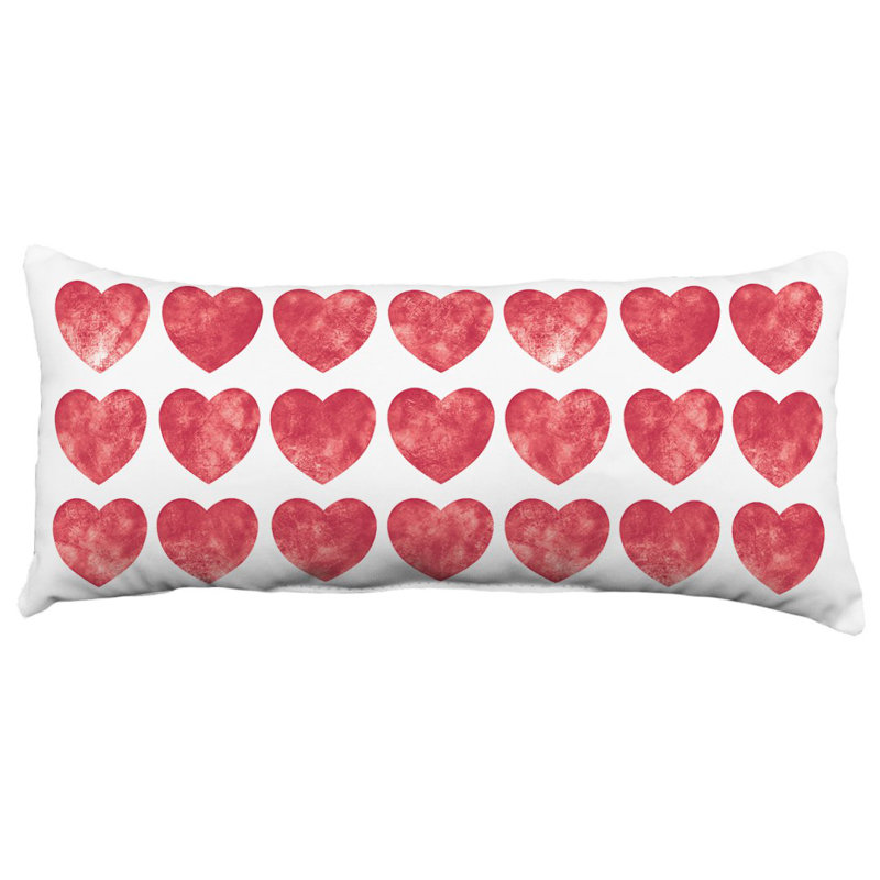 Housse et insert de coussin à double face en forme de cœur monogramme, E
