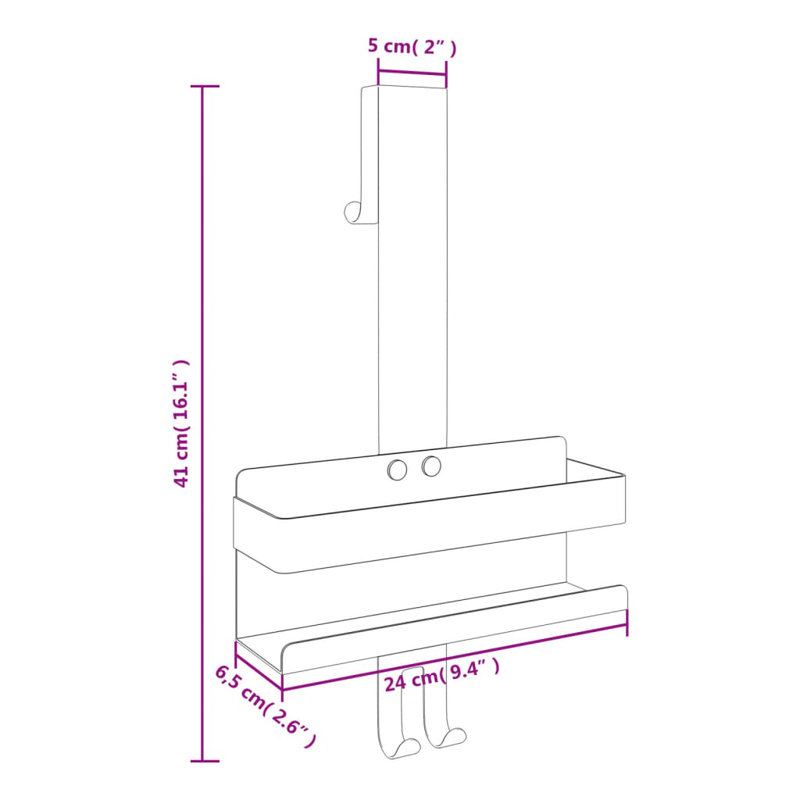 Freestanding Stainless Steel Shower Shelf, Matte Black